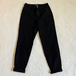 Missguided Petite Womens Jeans Black 90s Baggy Boyfriend High Rise Size 4 NEW